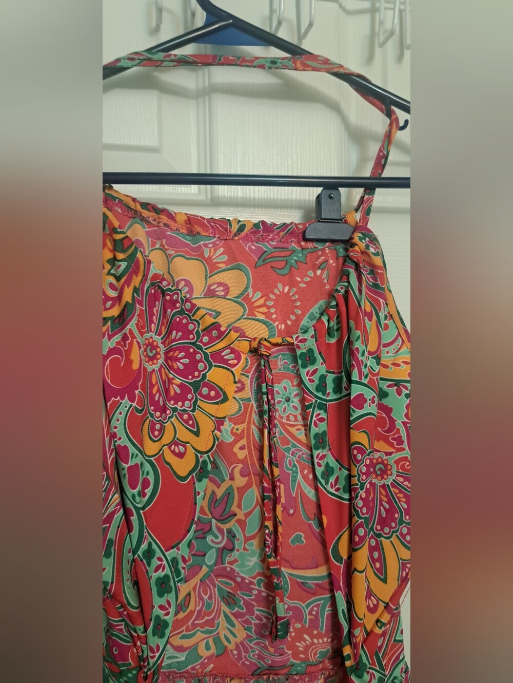 Brand New Boho Paisley Halter Maxi Dress Approx. XL Size 14 Lightweight New - Picture 11 of 13